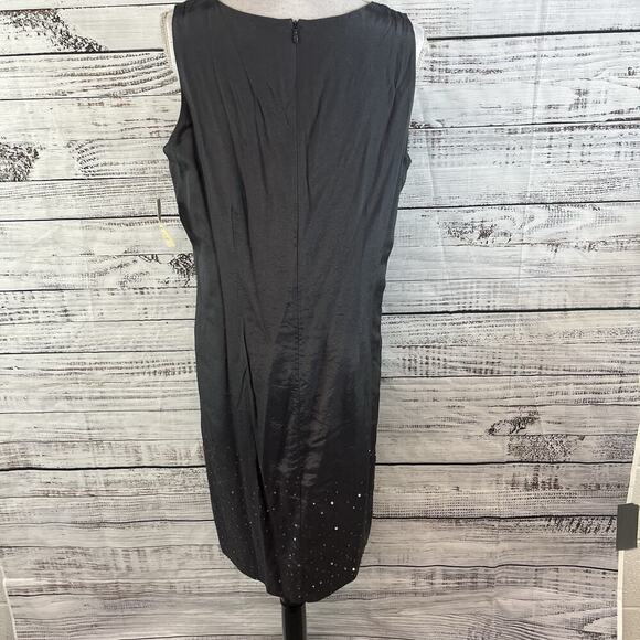 Coldwater Creek Dress size 14 Gray Beaded Flared Sequins Pleating Midi Lagenlook - Picture 8 of 9